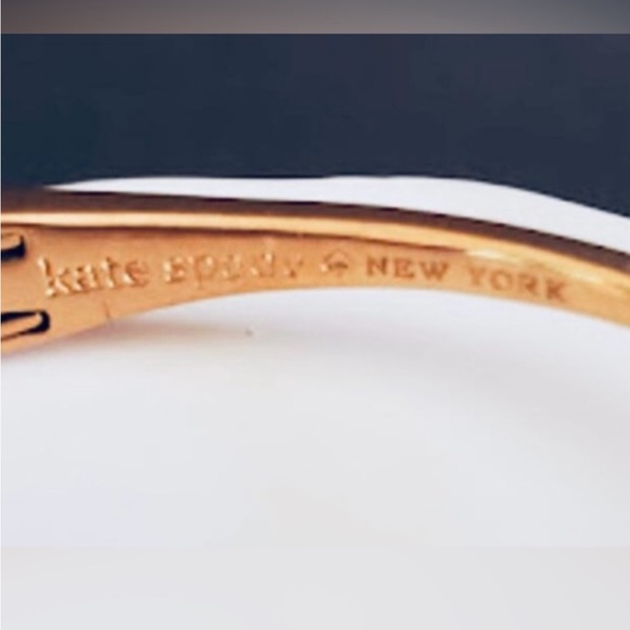 Kate Spade ♠️ Gold Open Cuff Bracelet with Crystal Ends - Picture 4 of 5